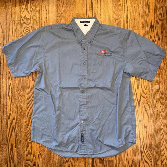 Port Authority Short Sleeve Button Down Work Shirt XL Blue General Plastics