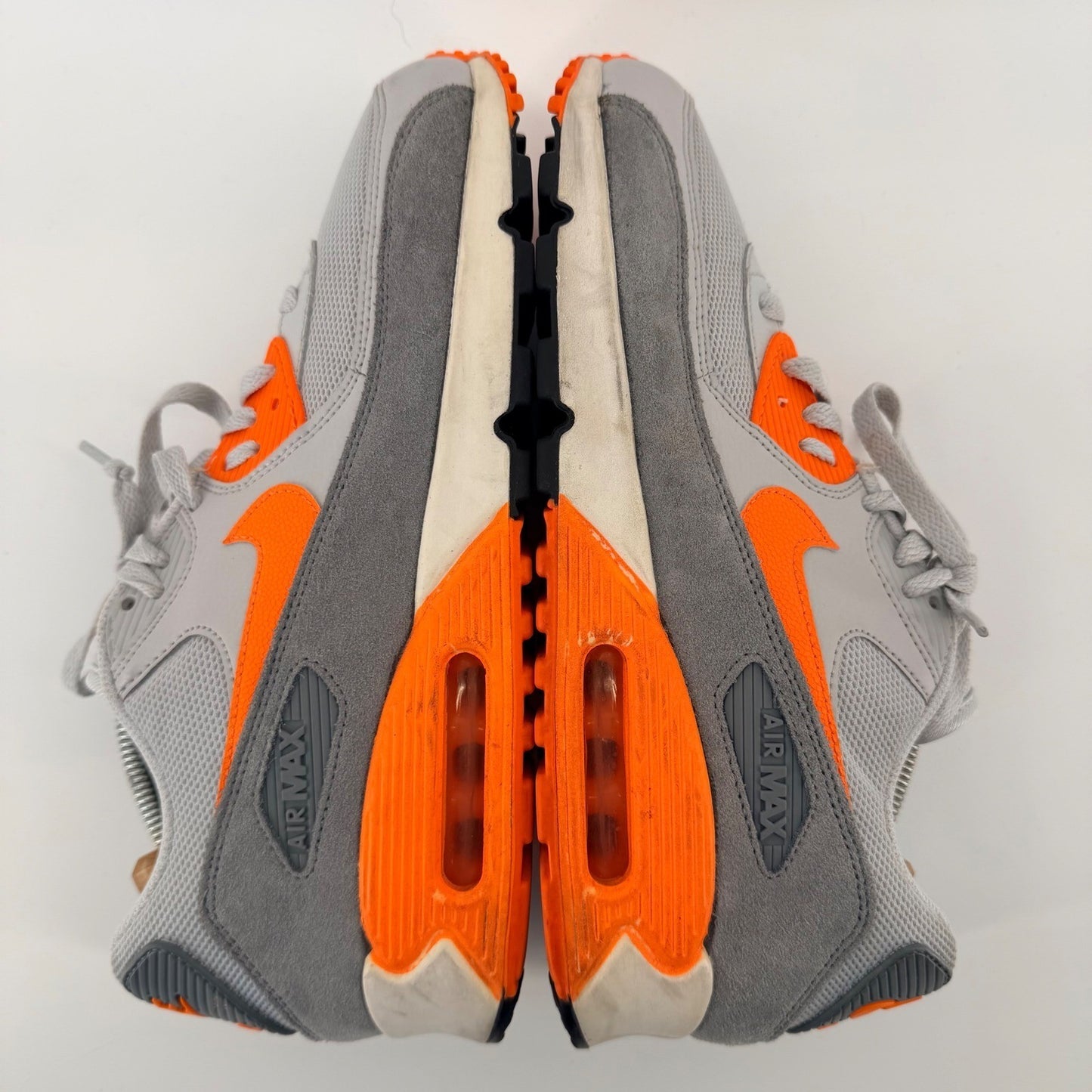 Nike Air Max 90 Wolf Grey Total Orange Mens Sneakers Running Shoes Size 11