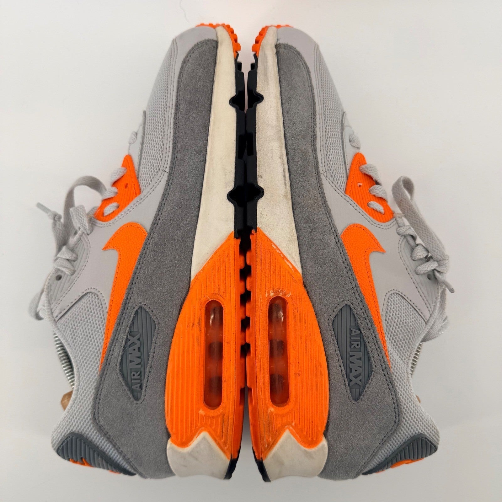 Nike Air Max 90 Wolf Grey Total Orange Mens Sneakers Running Shoes Size 11