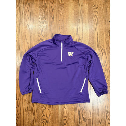 Genuine Stuff Washington Huskies Quarter Zip Pullover Jacket XL Purple NCAA