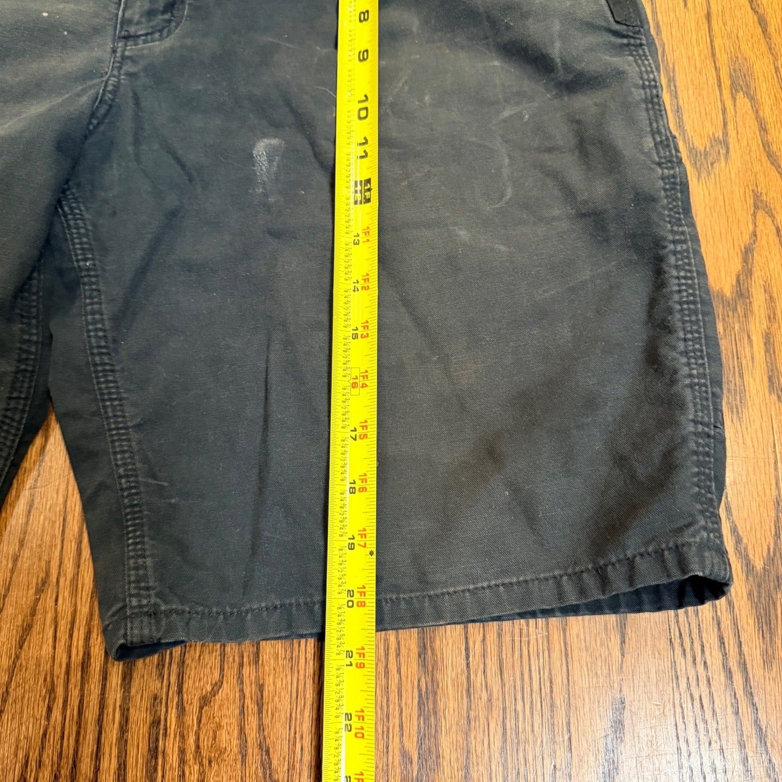 Carhartt Rugged Flex Canvas Work Shorts Utility Carpenter 34 Gray Distressed