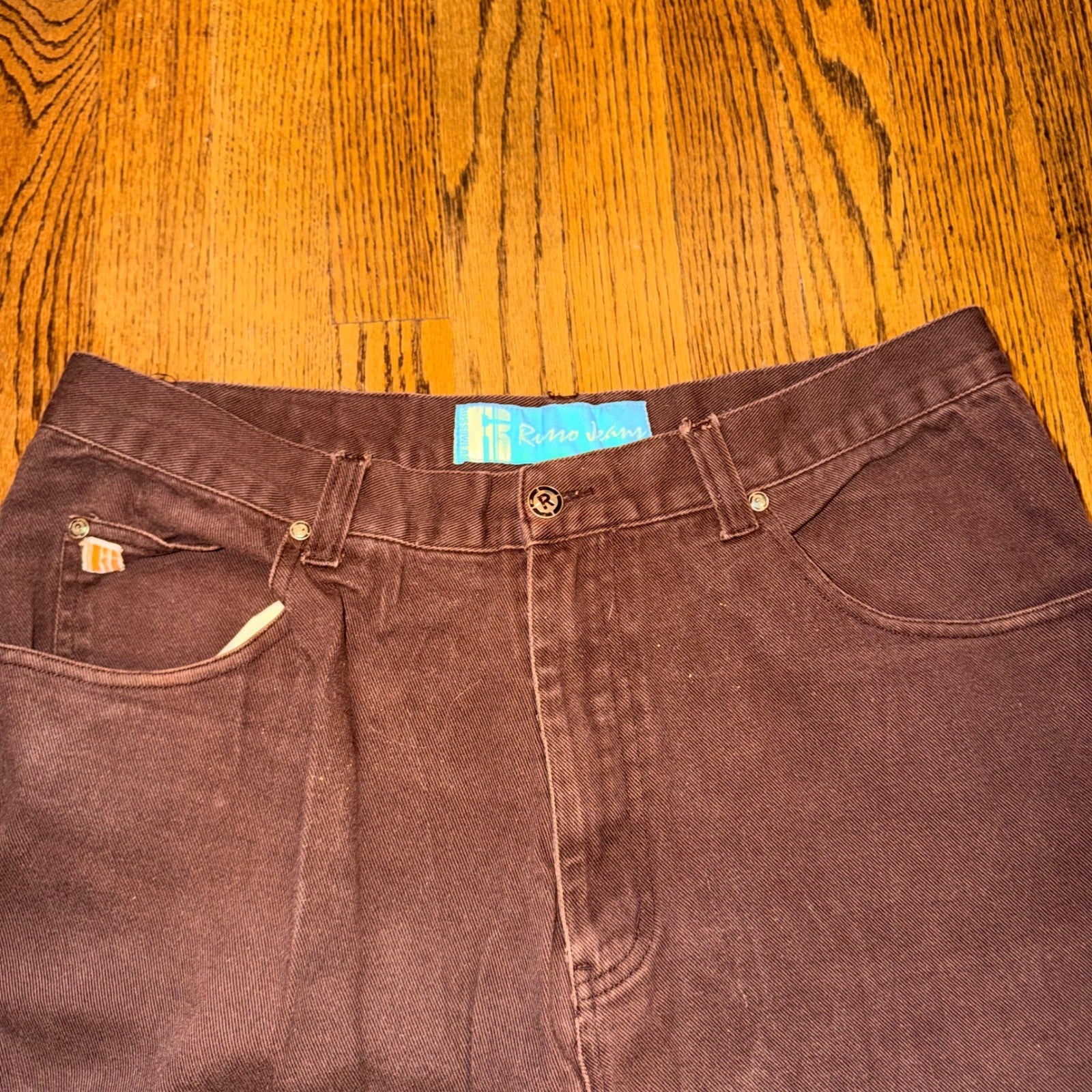 Russo Jeans Russowear Carpenter Pants Brown Cotton Canvas Wide Leg 38x34