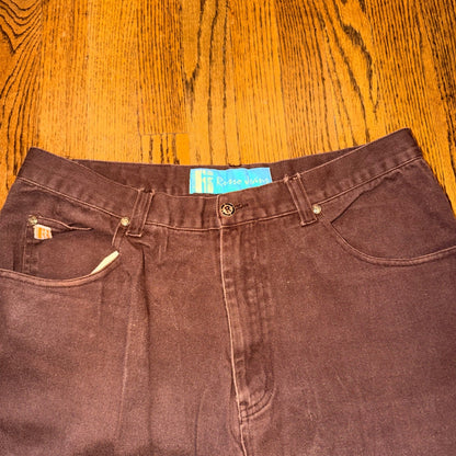 Russo Jeans Russowear Carpenter Pants Brown Cotton Canvas Wide Leg 38x34