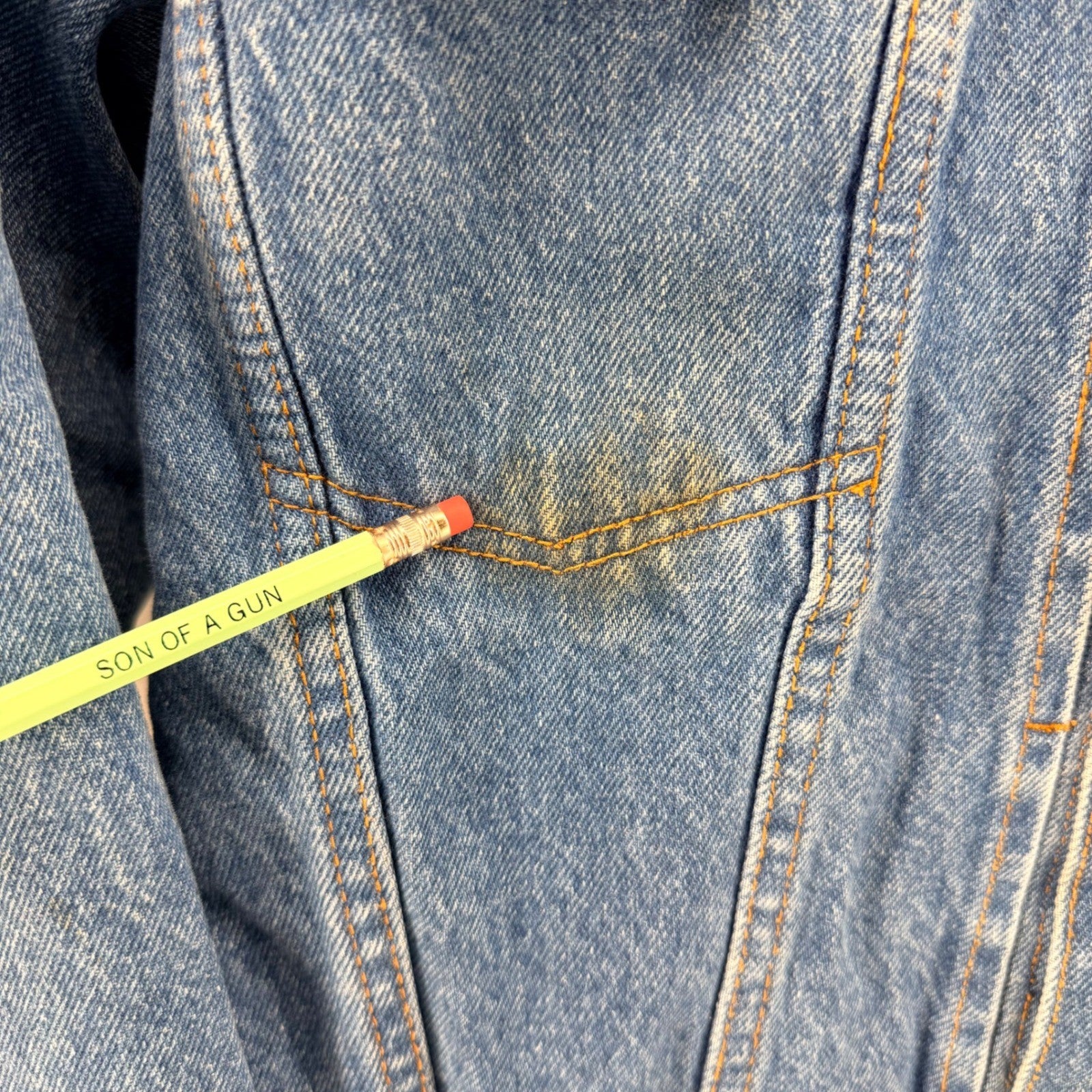 Jordache Vintage Denim Trucker Jacket 90s Rugged Cotton Blue Large