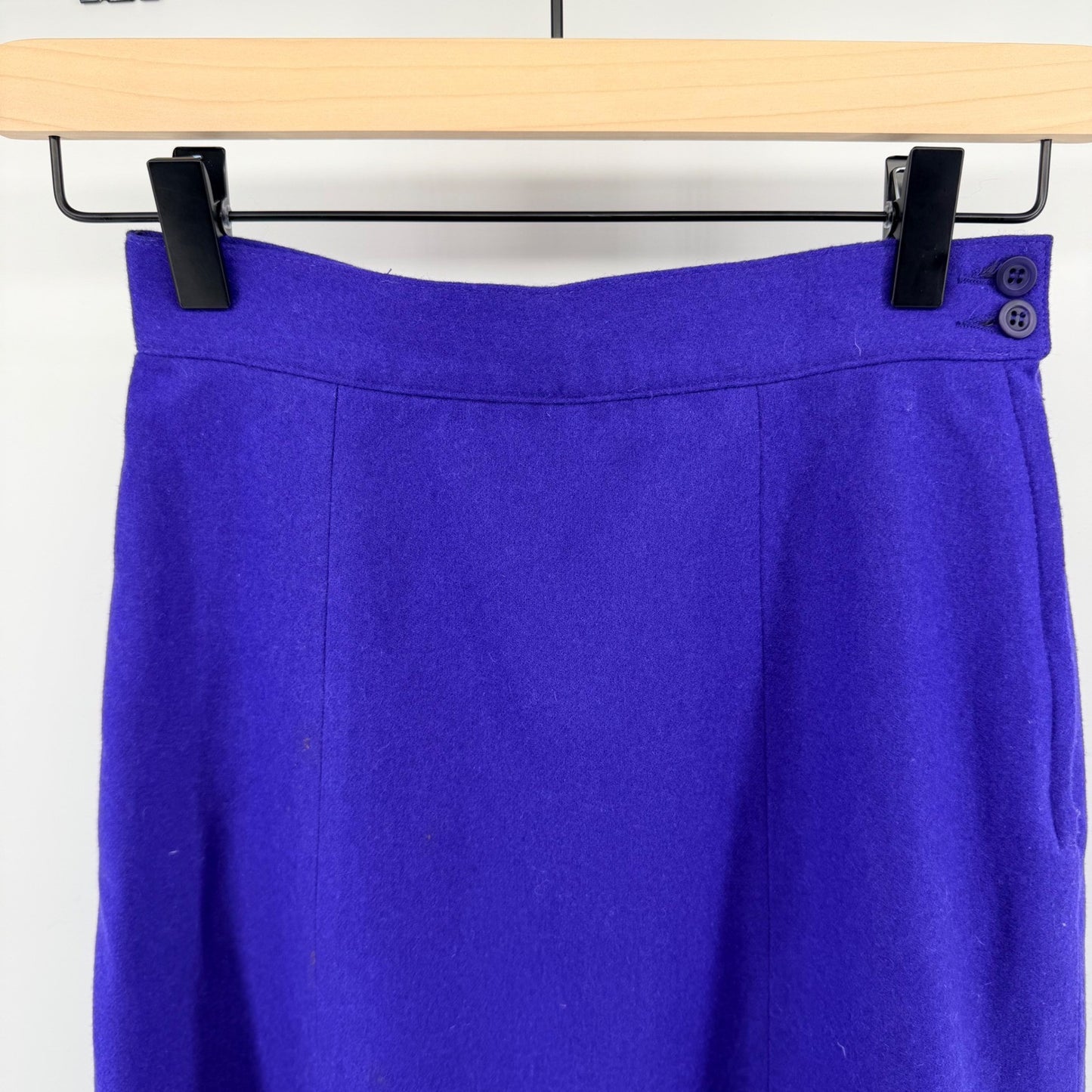 Pendleton Petite Vintage Wool Midi Skirt Purple A-Line High Waist 4P USA