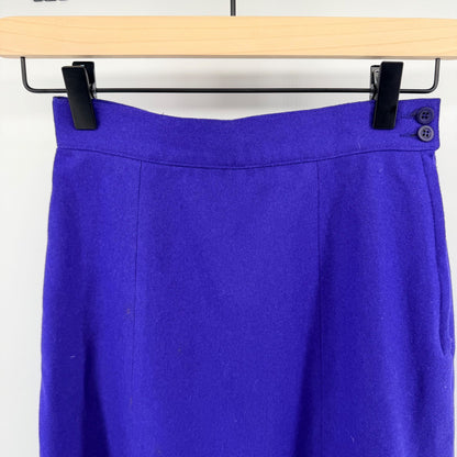 Pendleton Petite Vintage Wool Midi Skirt Purple A-Line High Waist 4P USA