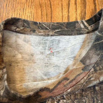 Realtree AP Camo T-Shirt Hunting Outdoor Forest Print XL Brown Green