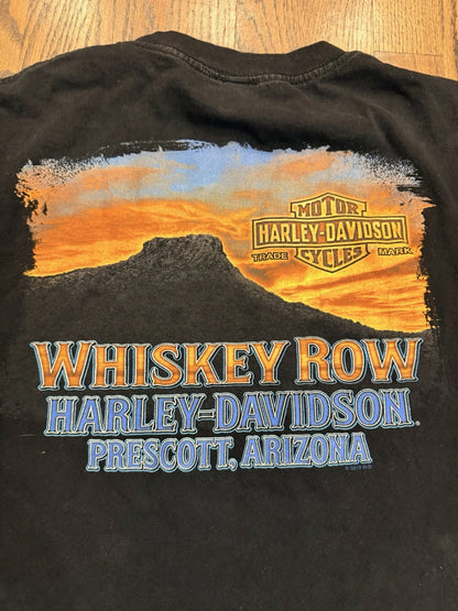 Harley Davison T-Shirt Men’s Size XL Whiskey Row Prescott  Az Black Short Sleeve