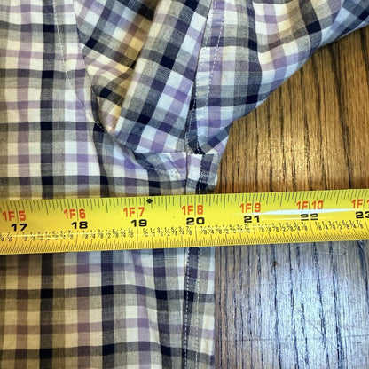 UNTUCKit Cecio Slim Fit Plaid Button Down Shirt Medium Purple Navy