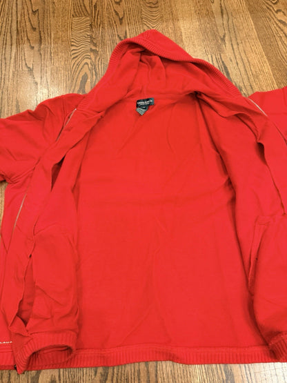 Lauren Jeans Co Ralph Lauren Sweater Womens Large Red Full Zip Hoodie XXXL
