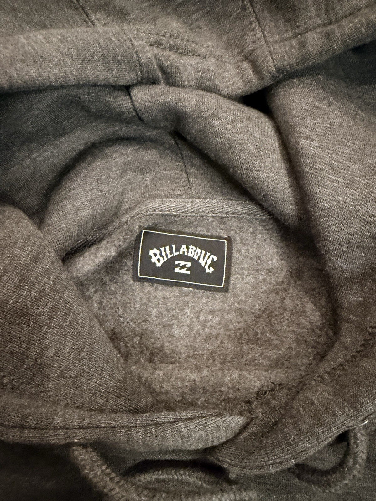 Billabong Youth L (adult s) Pullover Hoodie Sweatshirt Grey/peach Cotton