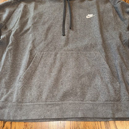 Nike Men's Club Charcoal Heather Fleece Pullover Hoodie BV2654-071 Size XXL
