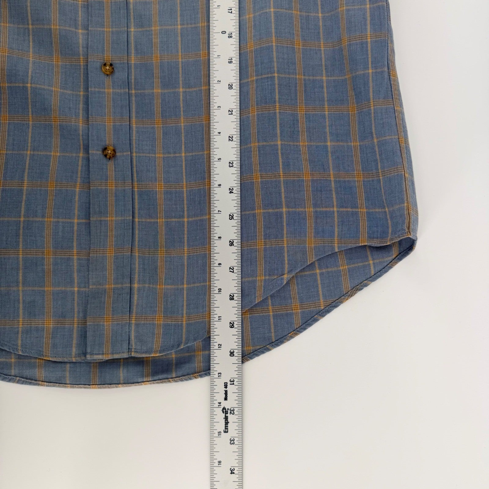 Brooks Brothers Brooksflannel Shirt Cotton Wool Plaid Blue Yellow M Mens