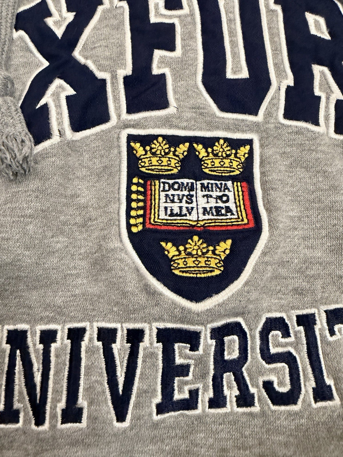 Oxford University Official Merch Embroidered Gray Hoodie Sweatshirt Size Small