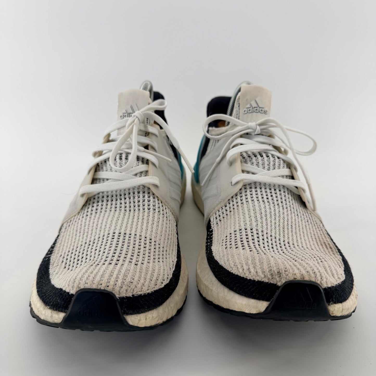Adidas Ultraboost 19 Running Shoes White Black Blue Primeknit G54012 Mens 12