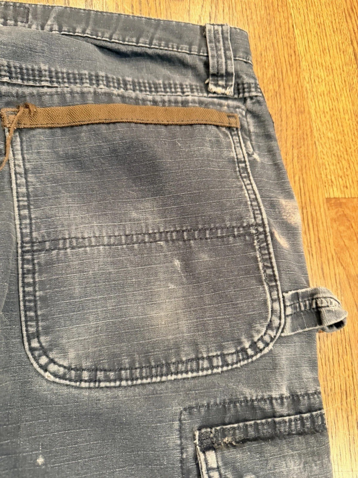 Wrangler Riggs Workwear Ripstop Pants 31x30 Blue Distressed Carpenter