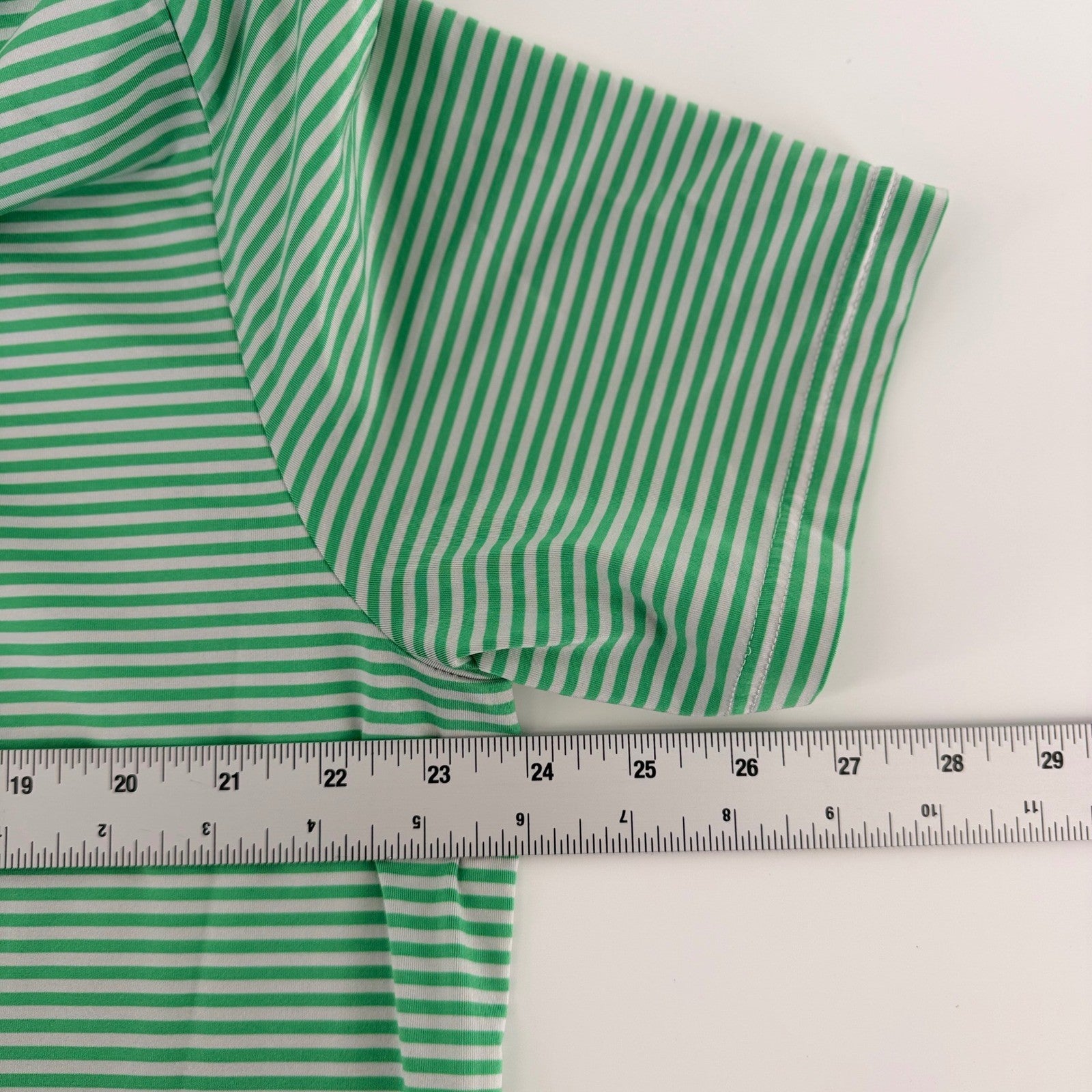 RLX Ralph Lauren Performance Polo Shirt Striped Golf Athletic XL Green White