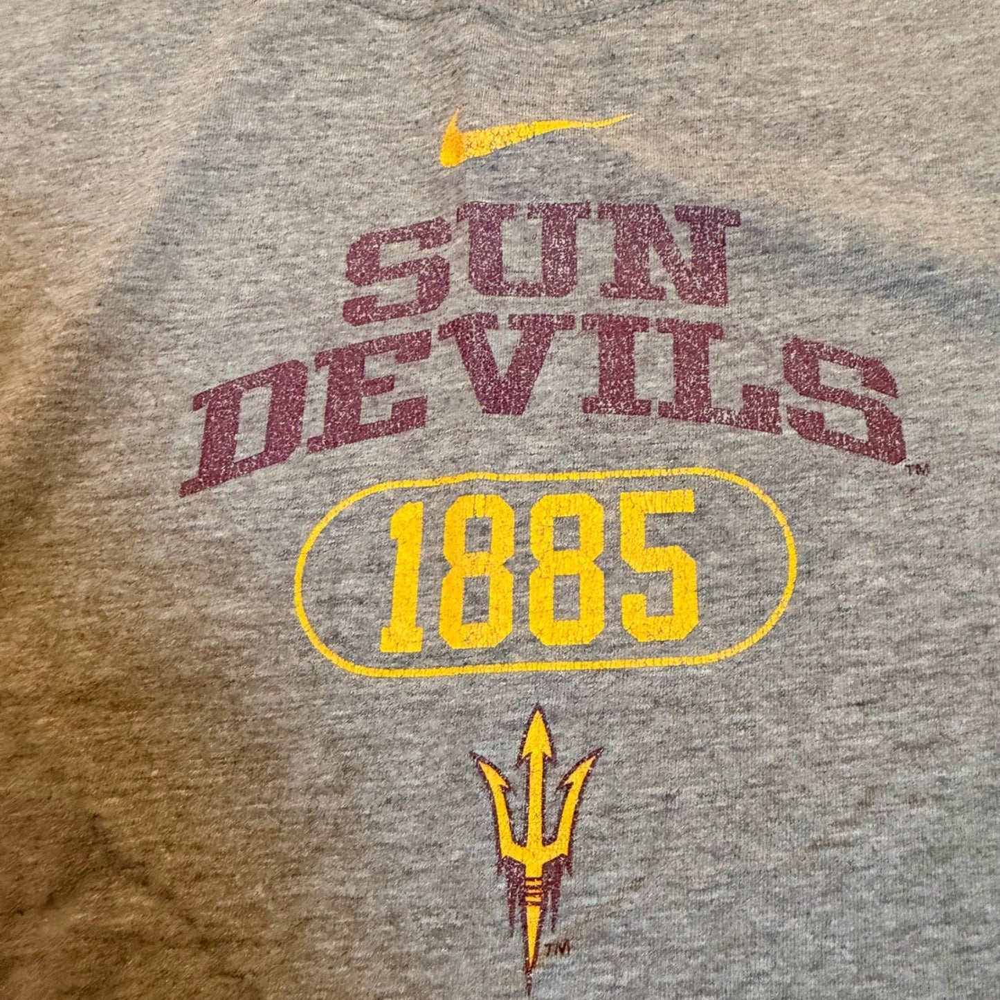 Nike ASU Sun Devils Arizona State University Graphic T-Shirt XL Gray Y2K College