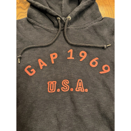 Gap 1969 Authentic Apparel Hoodie Graphic Pullover Small Navy Blue Spring