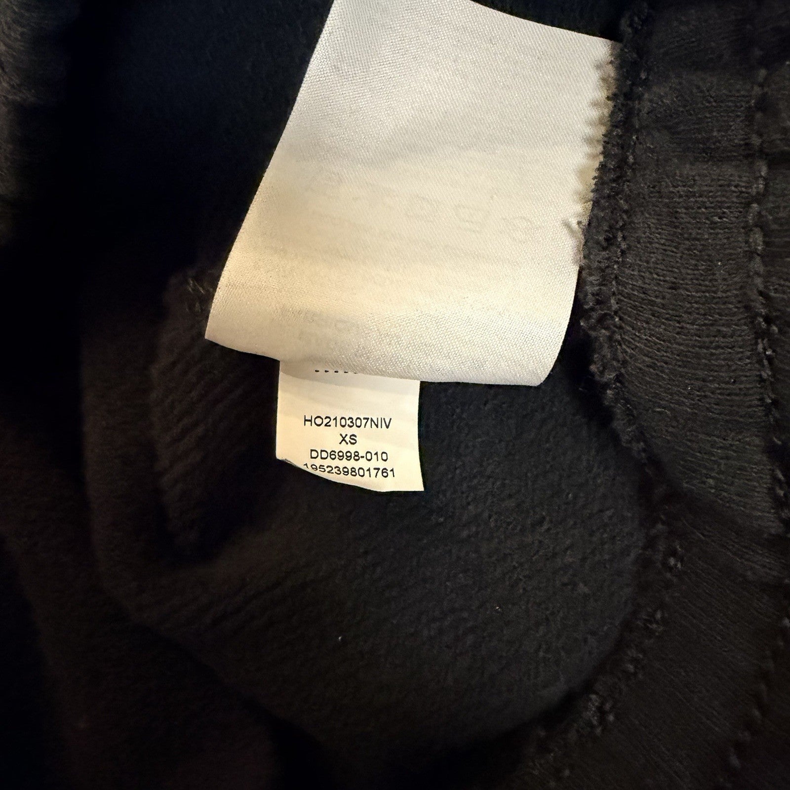 Nike Womens Jordan Essentials Cropped Fleece Hoodie Black Sweatshirt Size XS