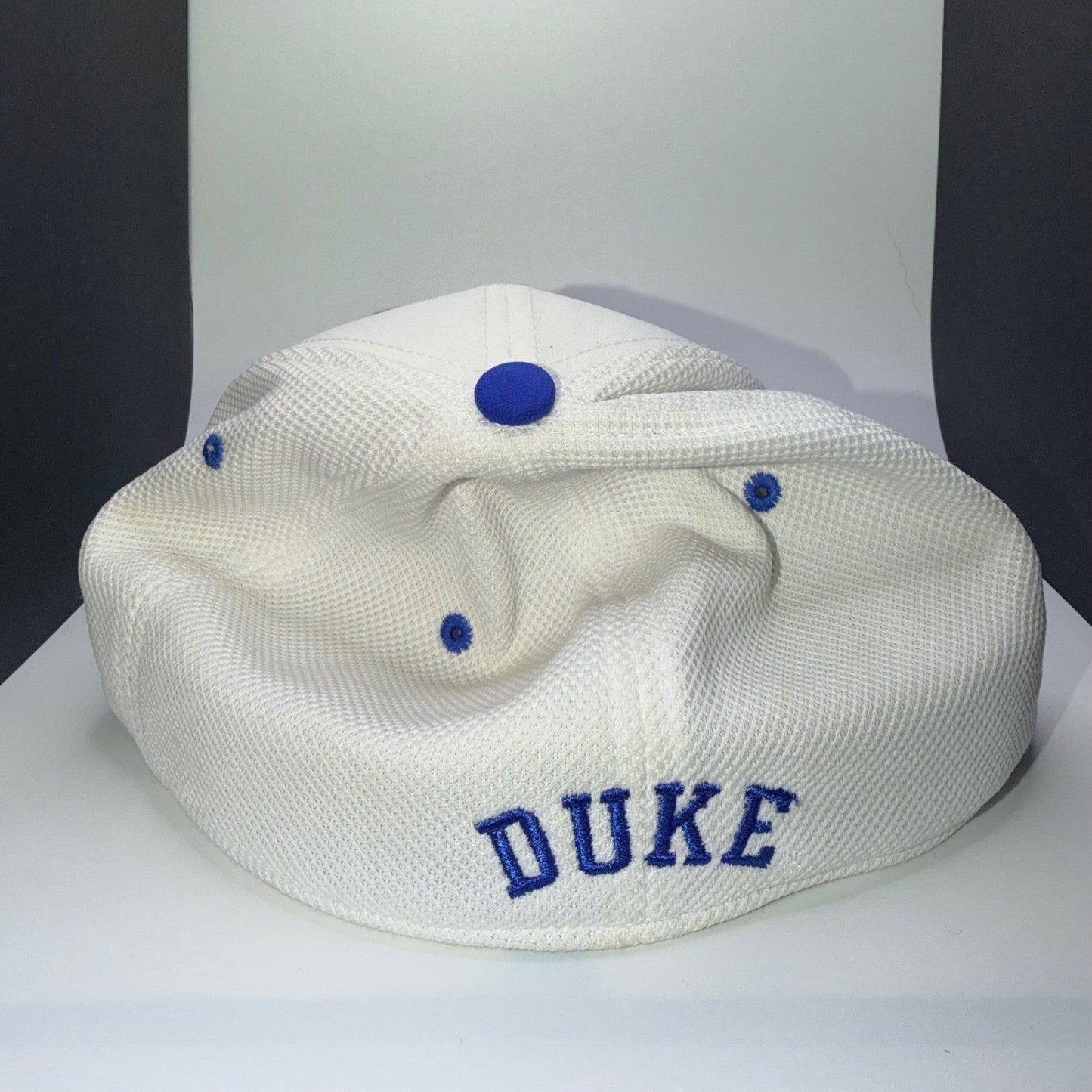 Nike Duke Blue Devils Legacy91 Dri-FIT Hat Fitted Mesh Cap White Blue OSFM
