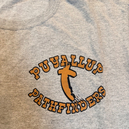 Puyallup Pioneers Pathfinders Graphic T-Shirt Gray Cabin Mountain Small/Medium