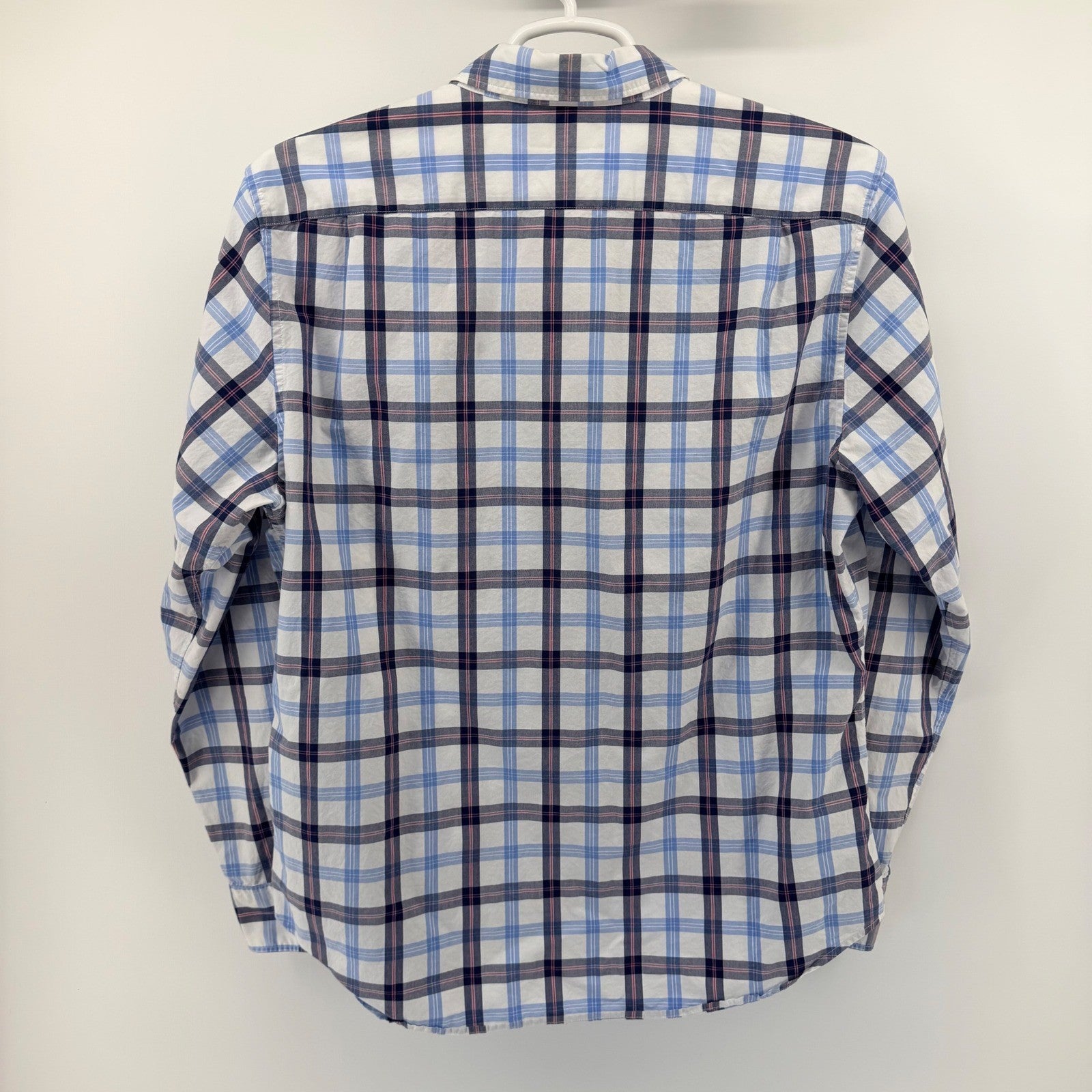 Bonobos Slim Fit Plaid Button Down Shirt XL Blue Pink Cotton Business Casual