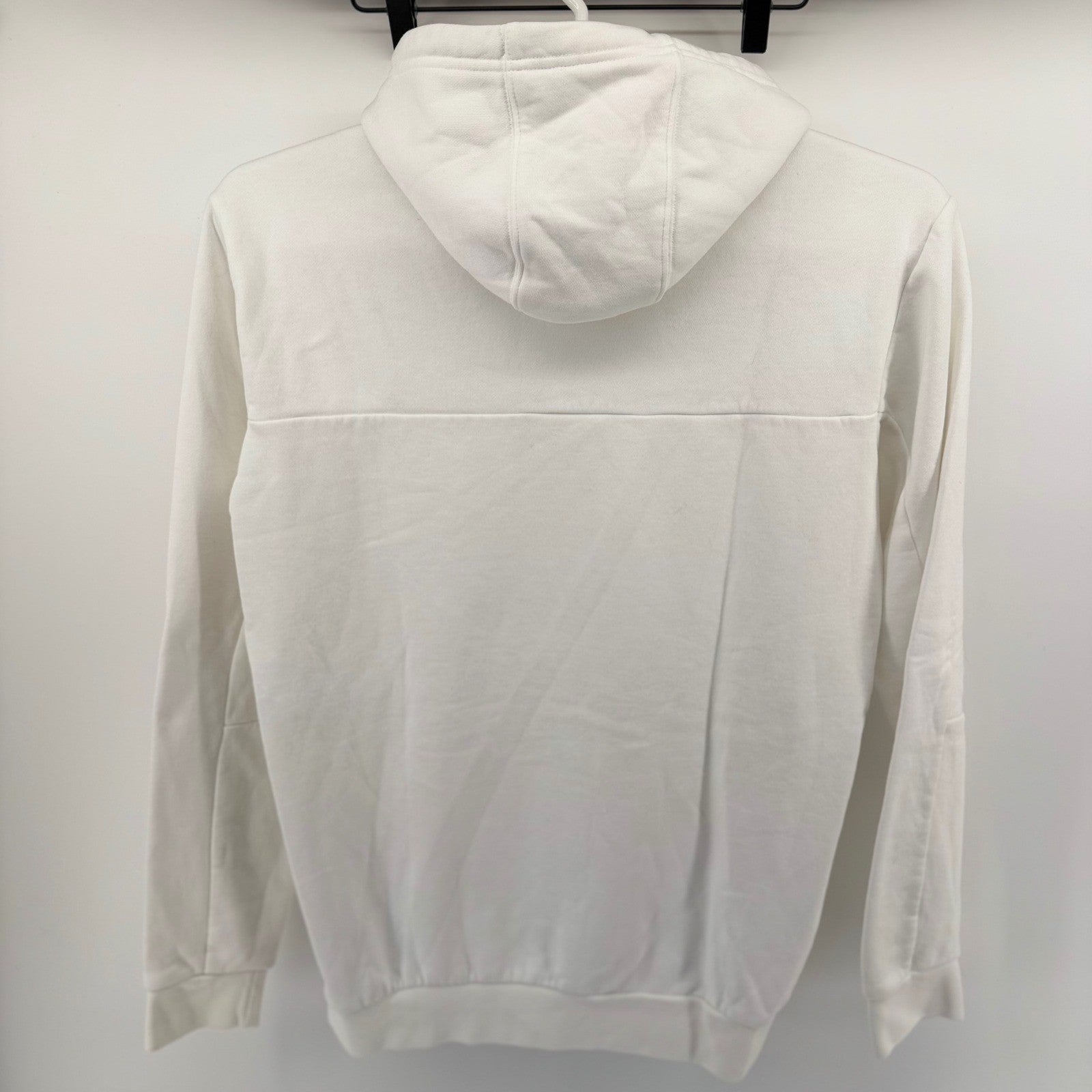 Adidas Essentials Fleece Hoodie HU1522 Graphic Logo Pullover Mens L White
