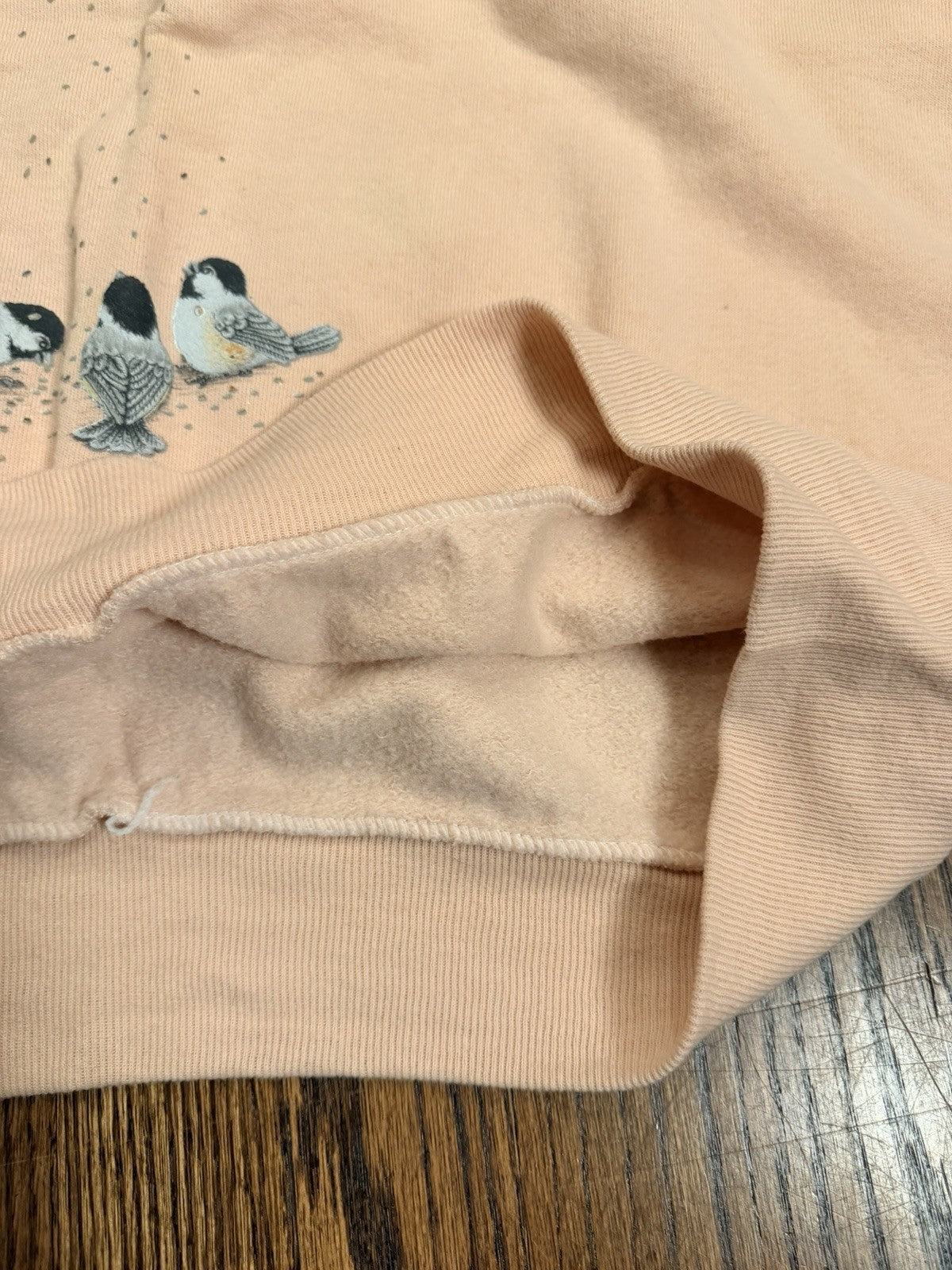 Vintage Morning Sun Grandma Spring Bird Crewneck Sweatshirt Pastel Pink L
