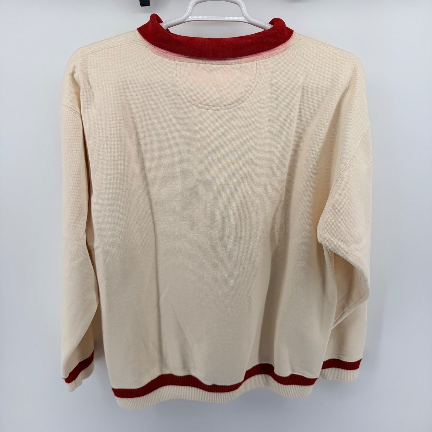 BAC Premier Vintage Collared Sweatshirt Inn At Spanish Head Cream Red Large