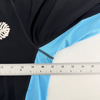 Tommy Bahama IslandActive Rash Guard UPF 30 Swim Shirt Graphic M Black Blue