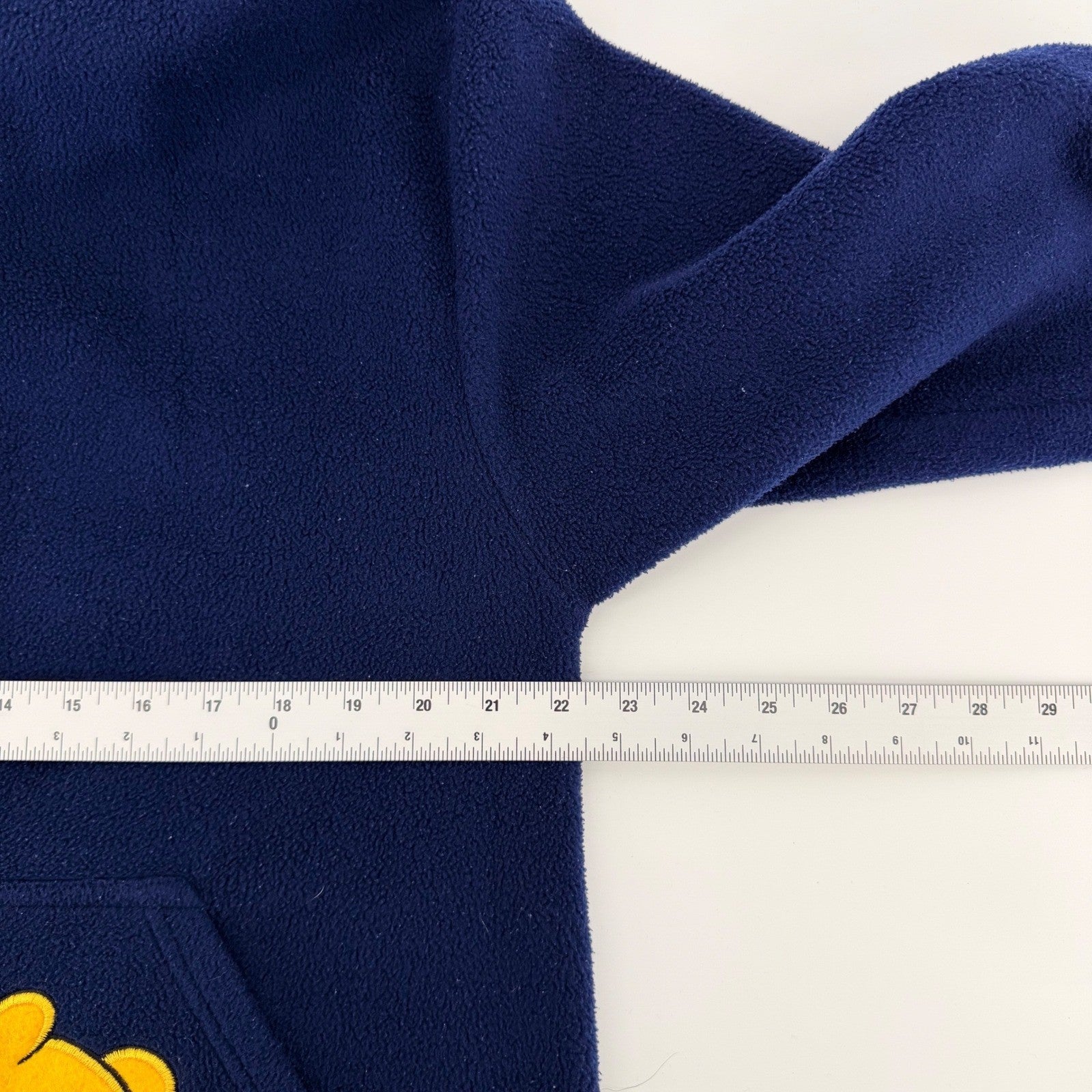 Disney Winnie the Pooh Fleece Zip Up Hoodie Embroidered Navy Blue M