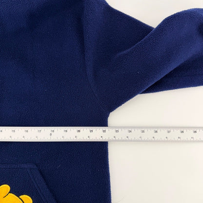 Disney Winnie the Pooh Fleece Zip Up Hoodie Embroidered Navy Blue M