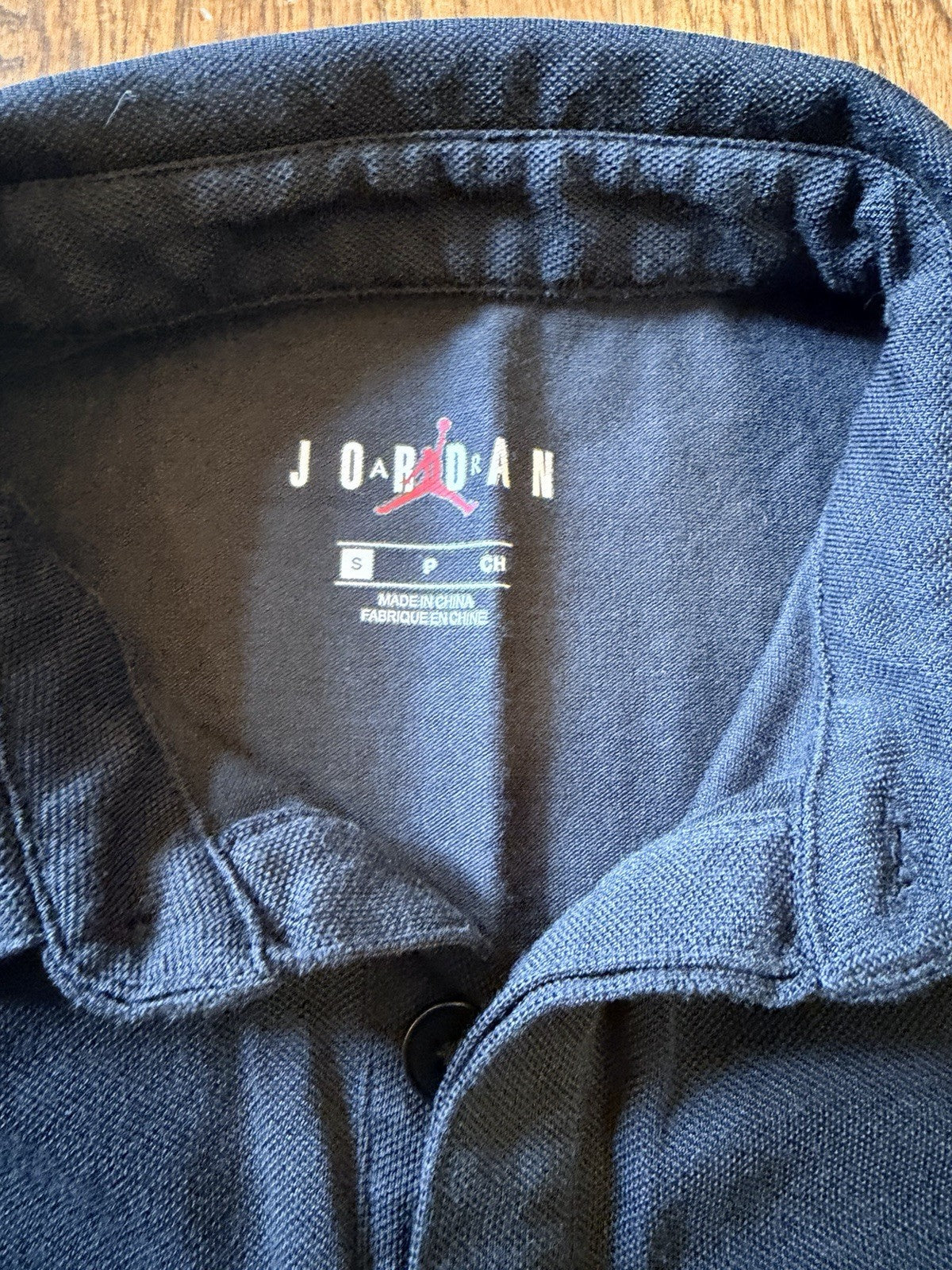 Vintage Jordan Nike Air Polo Shirt Embroidered Logo Black Men’s Small S Retro
