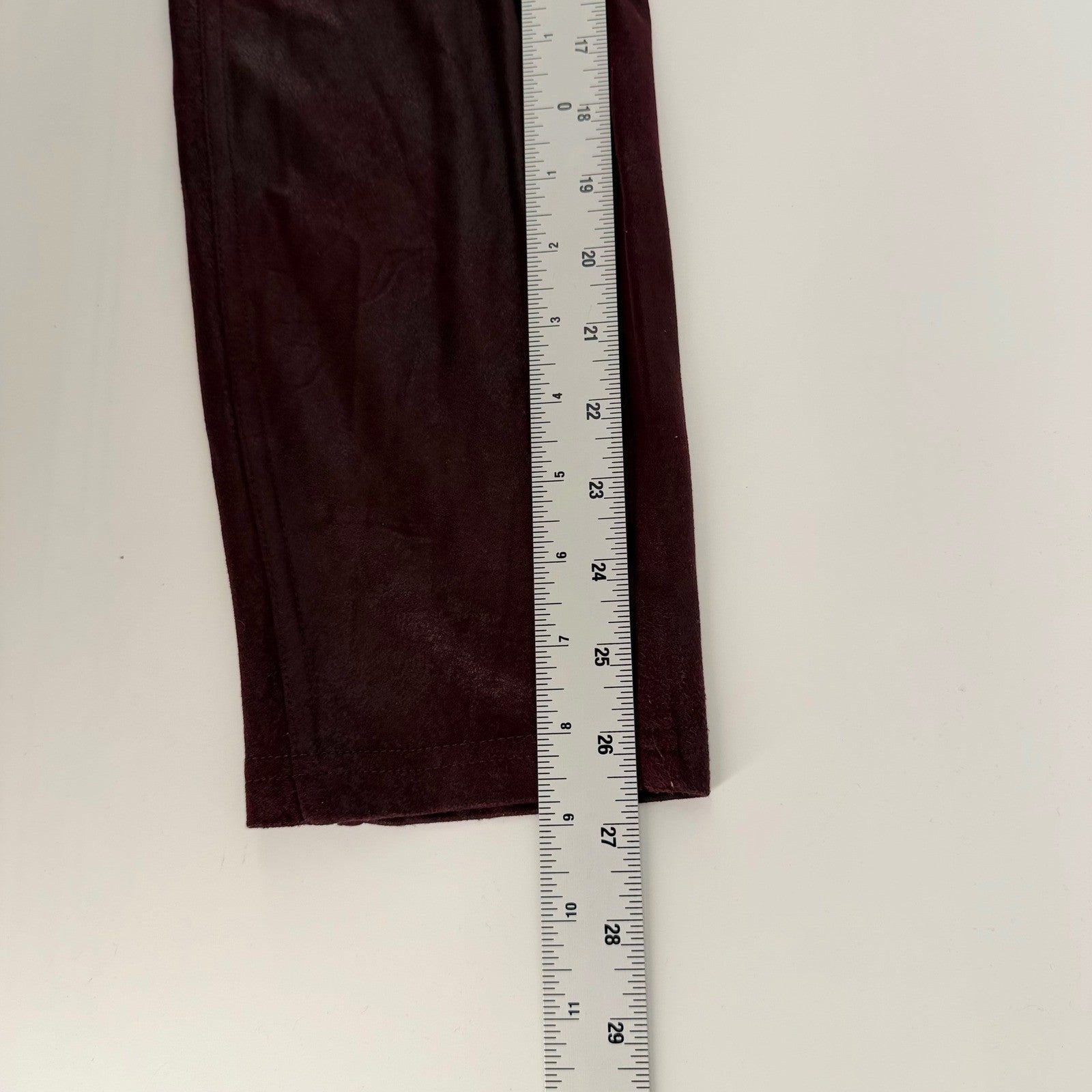 Free People Vegan Suede Moto Leggings Burgundy Wine High Rise Size M