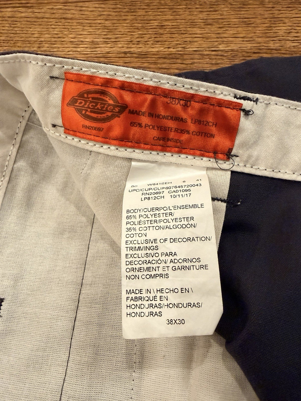Dickies Flat Front Work Pants Men’s 38x30 Gray Durable Classic Fit