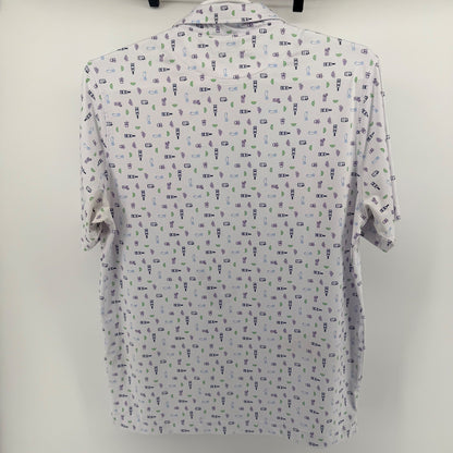 U Suck At Golf Performance Polo Shirt Novelty Print White Purple Large Mens