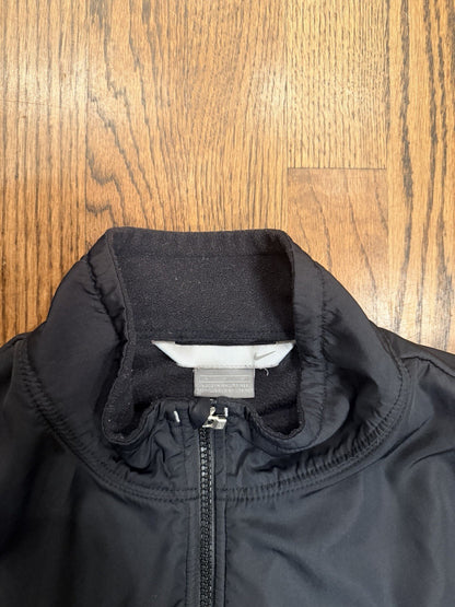 Vintage Y2K Nike Swoosh Logo Pullover Fleece Jacket Size M Black Zip Neck