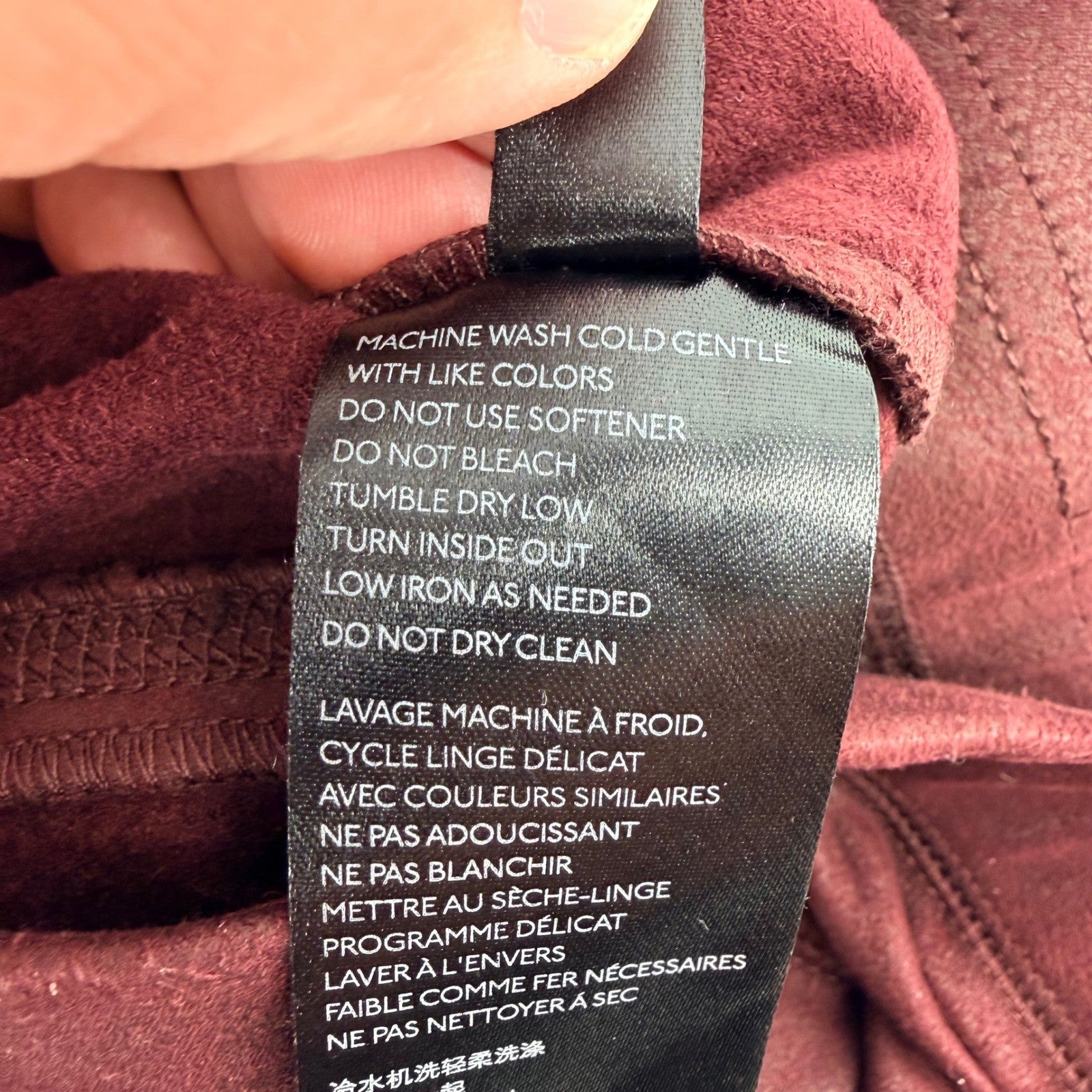 Free People Vegan Suede Moto Leggings Burgundy Wine High Rise Size M