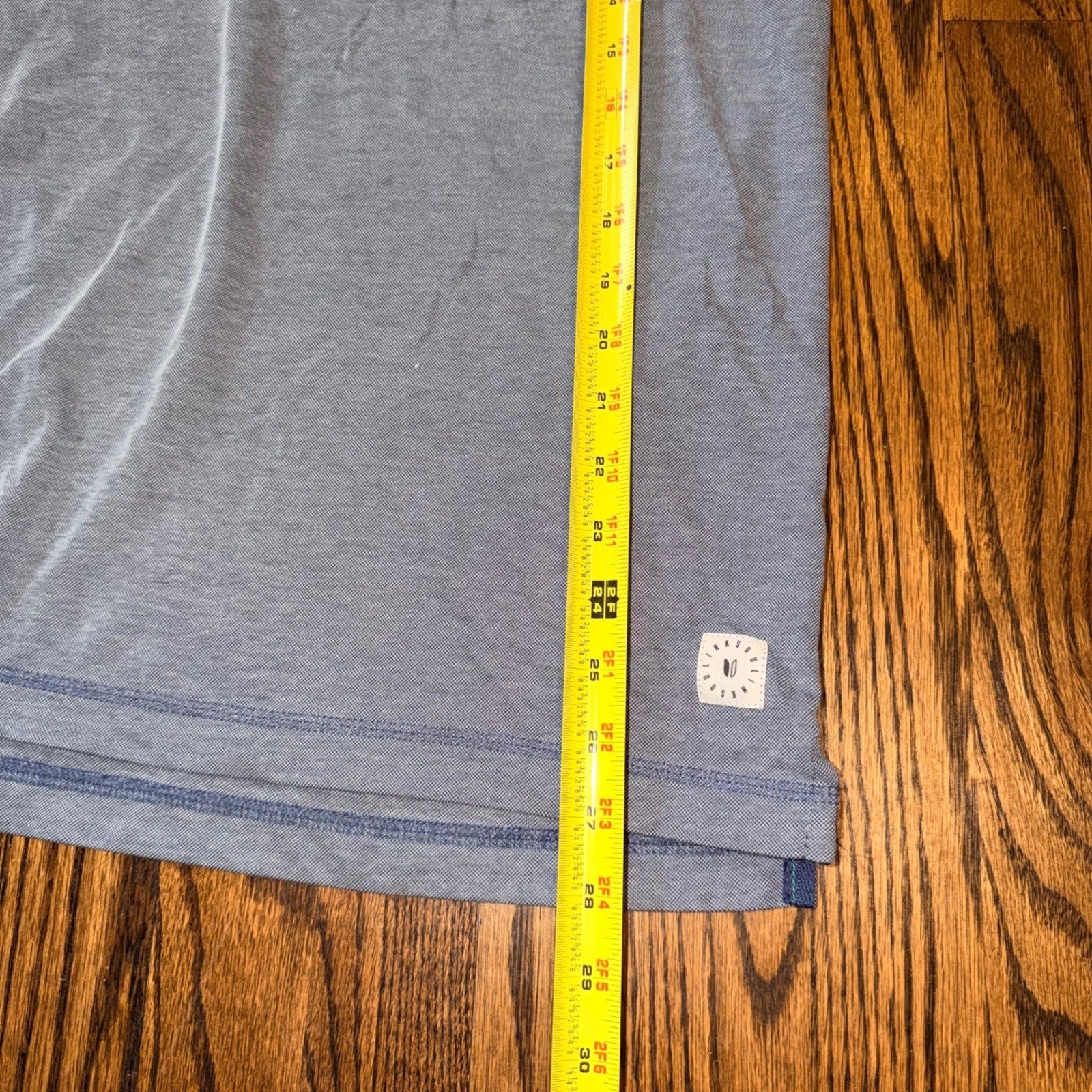 Linksoul Tempus Fugit Golf Polo Shirt Blue Heather Performance Mens Size M