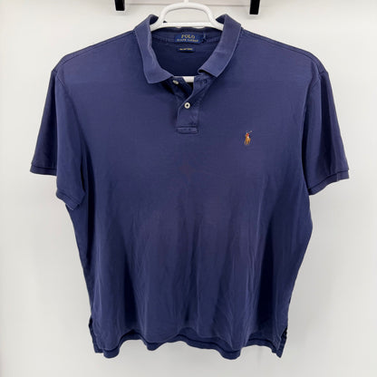 Polo Ralph Lauren Pima Soft Touch Polo Shirt Classic Fit XL Navy Blue Preppy