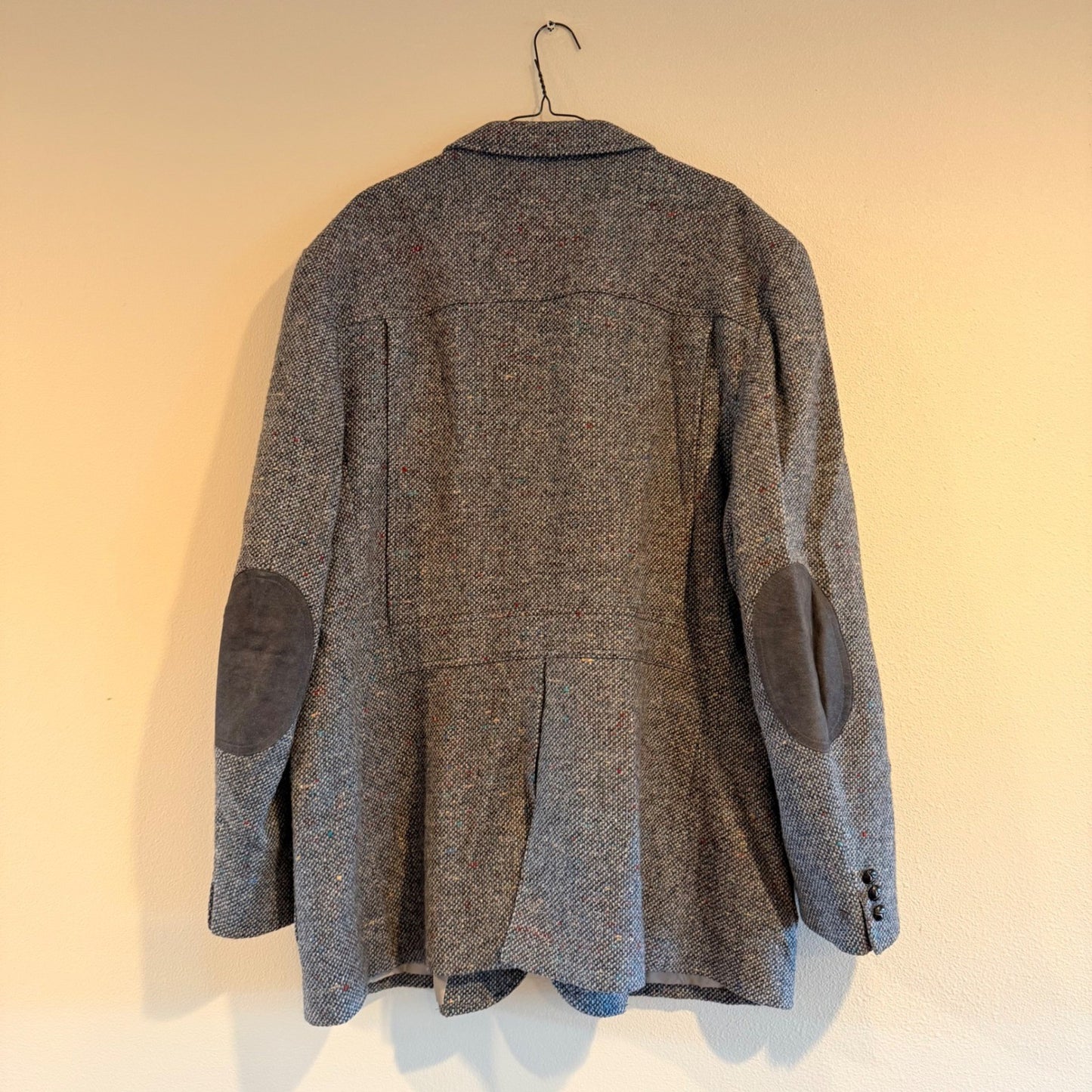 Pendleton Vintage 50s Wool Donegal Tweed Sport Coat Elbow Patches 52L Gray