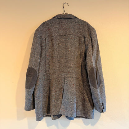 Pendleton Vintage 50s Wool Donegal Tweed Sport Coat Elbow Patches 52L Gray