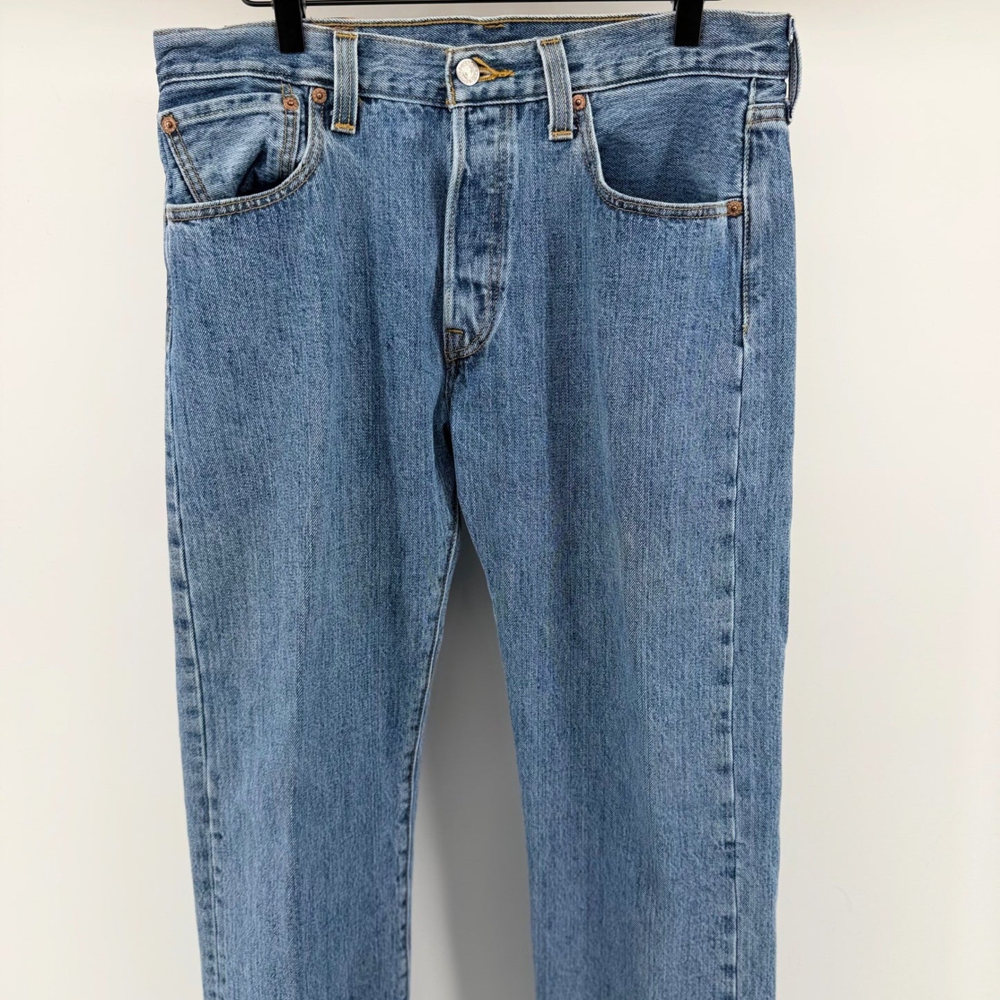 Levi's 501 Original Fit Straight Leg Button Fly Jeans 34x29 Blue Medium Wash