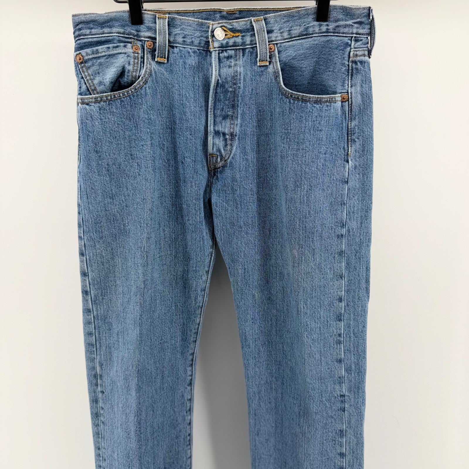 Levi's 501 Original Fit Straight Leg Button Fly Jeans 34x29 Blue Medium Wash