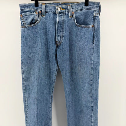 Levi's 501 Original Fit Straight Leg Button Fly Jeans 34x29 Blue Medium Wash