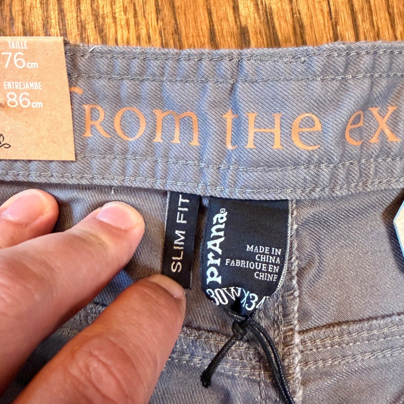 Prana Bridger Jean Slim Fit Organic Stretch Denim Pants 30x34 Gravel Grey NWT