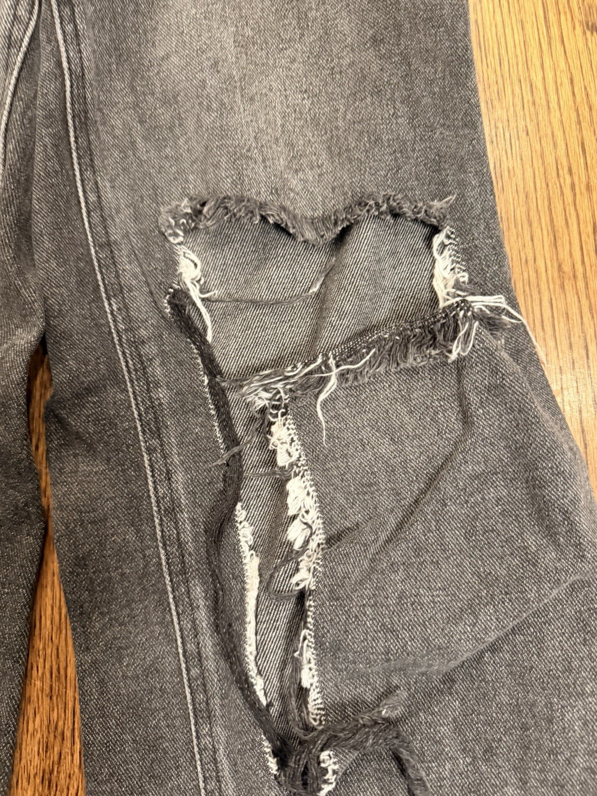 PacSun Jeans Womens 23 Gray 90's Boyfriend Straight High Rise Ripped Acid Wash
