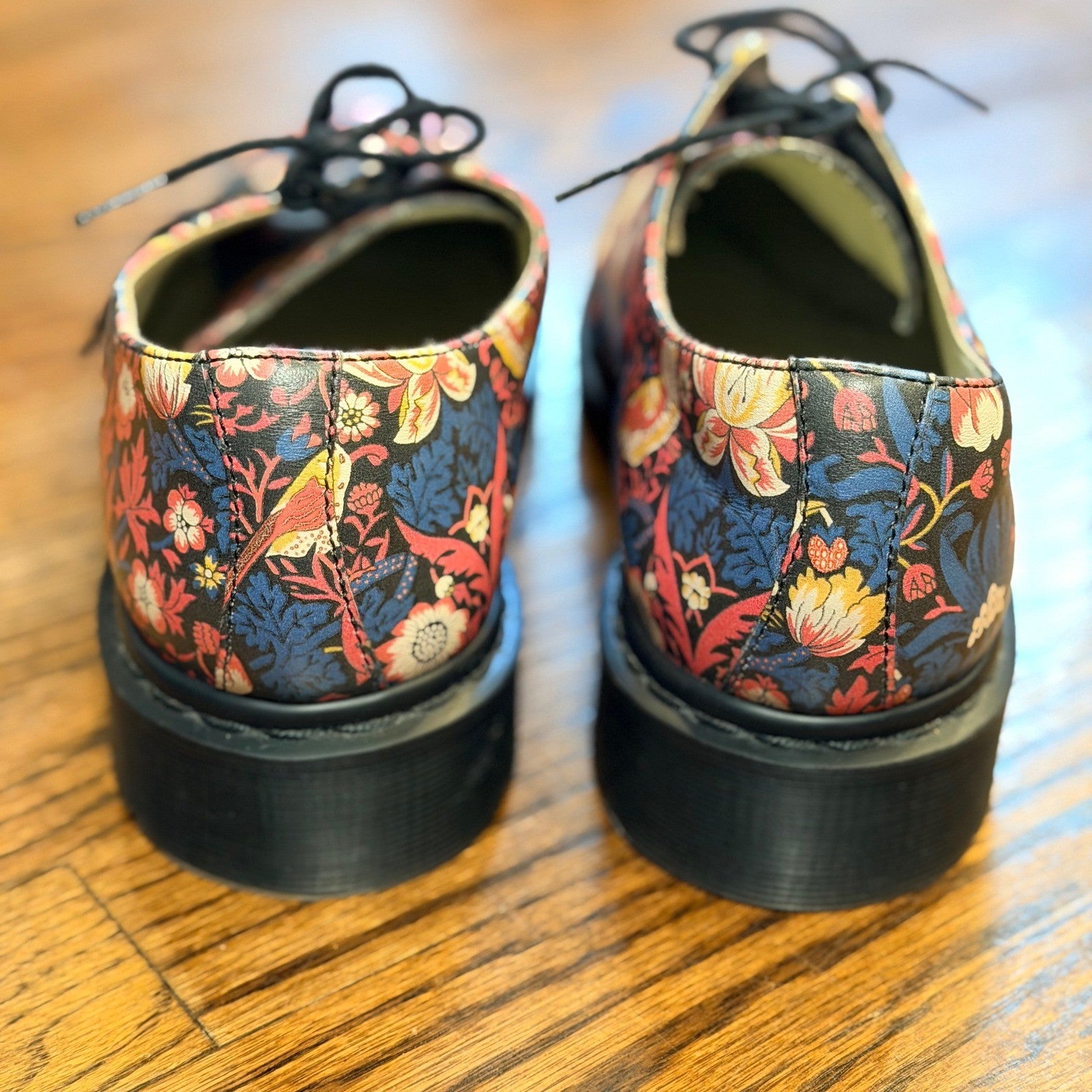 Dr. Martens x Liberty 1461 Strawberry Thief Floral Leather Shoes Size 8M 7W Rare
