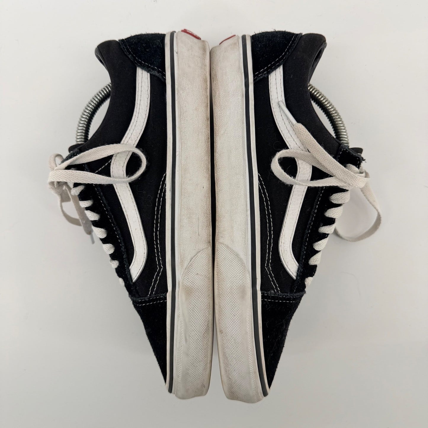 Vans Old Skool Classic Skate Shoes Low Top Black White Suede Canvas Mens 8.5